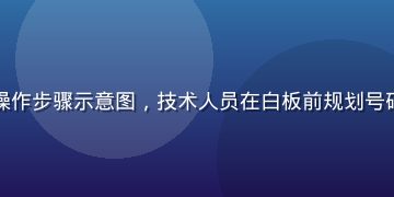 企业迁移云电话系统操作步骤示意图，技术人员在白板前规划号码携带与系统对接流程